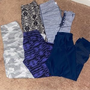 Lot of 5 pairs of workout leggings